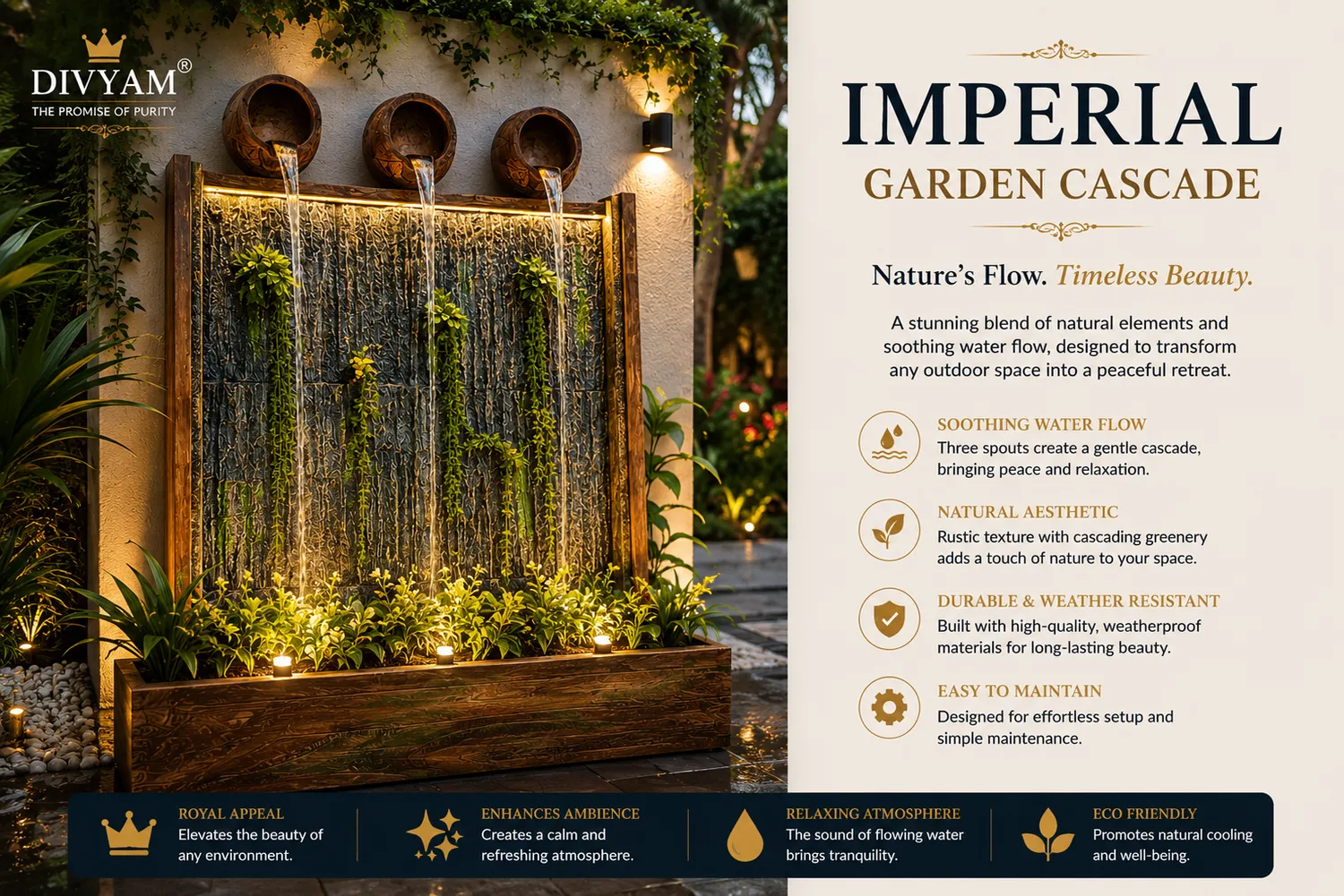 Imperial Garden Cascade - luxury wedding setup by D I V Y A M®